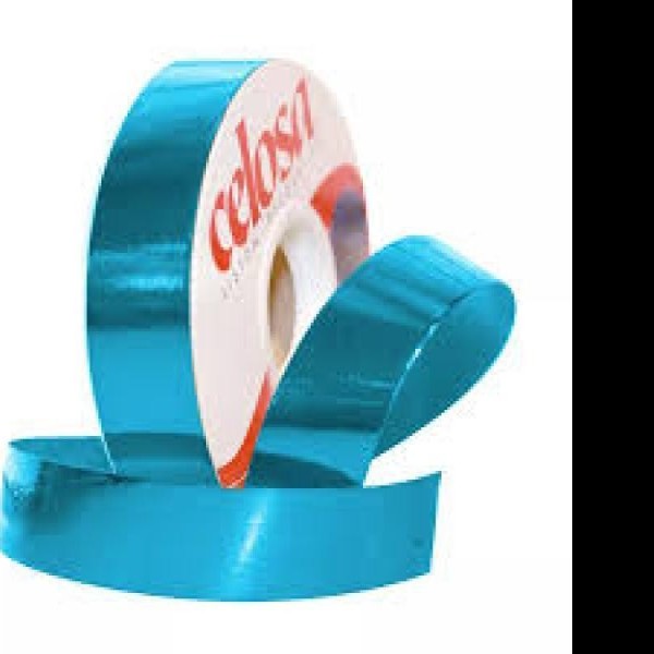 LISTON CELOSA MET. LISO 9 AZUL TURQUESA 280 JANEL 50M. ROLLO